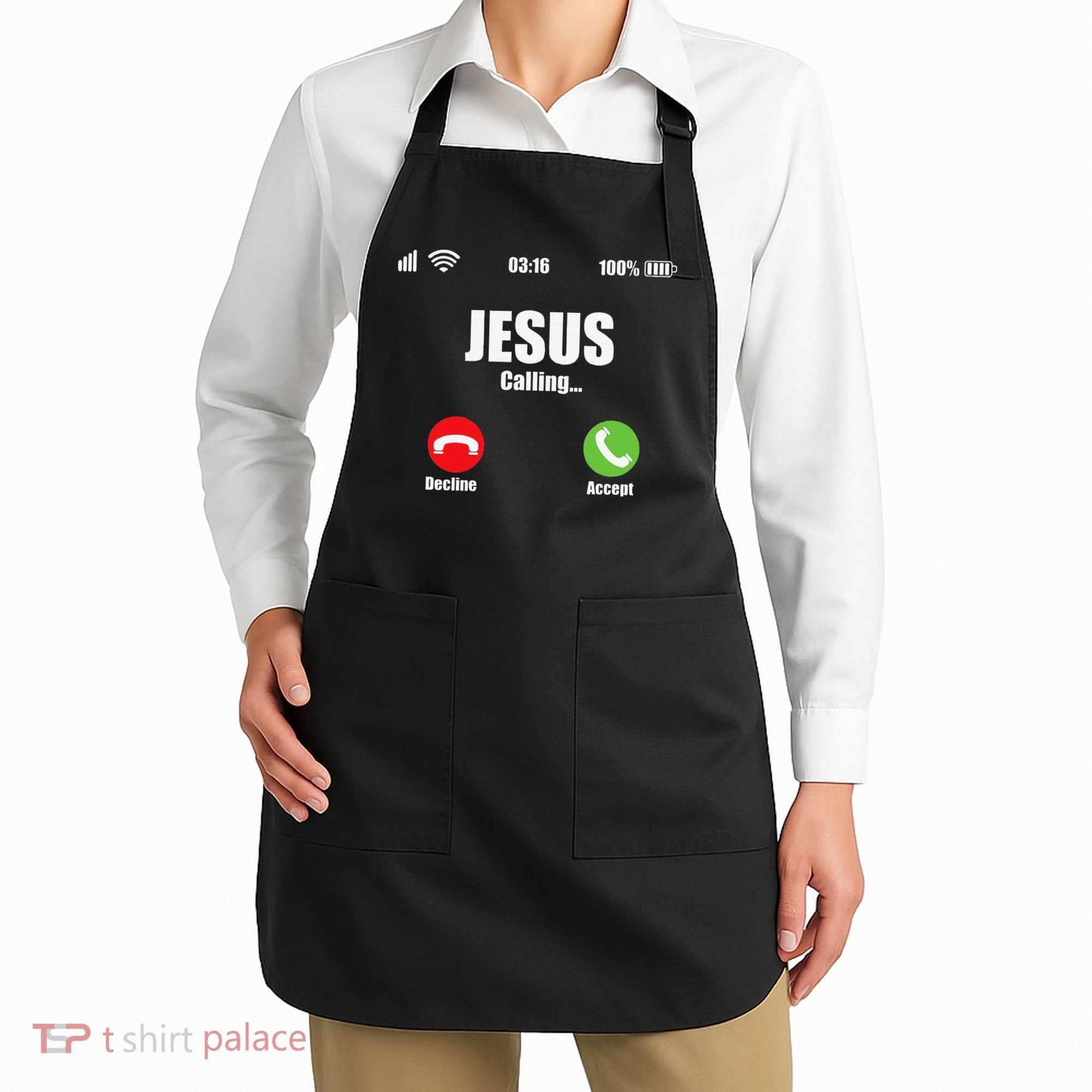 Jesus Is Calling Christian Cross Modern Believe Apron