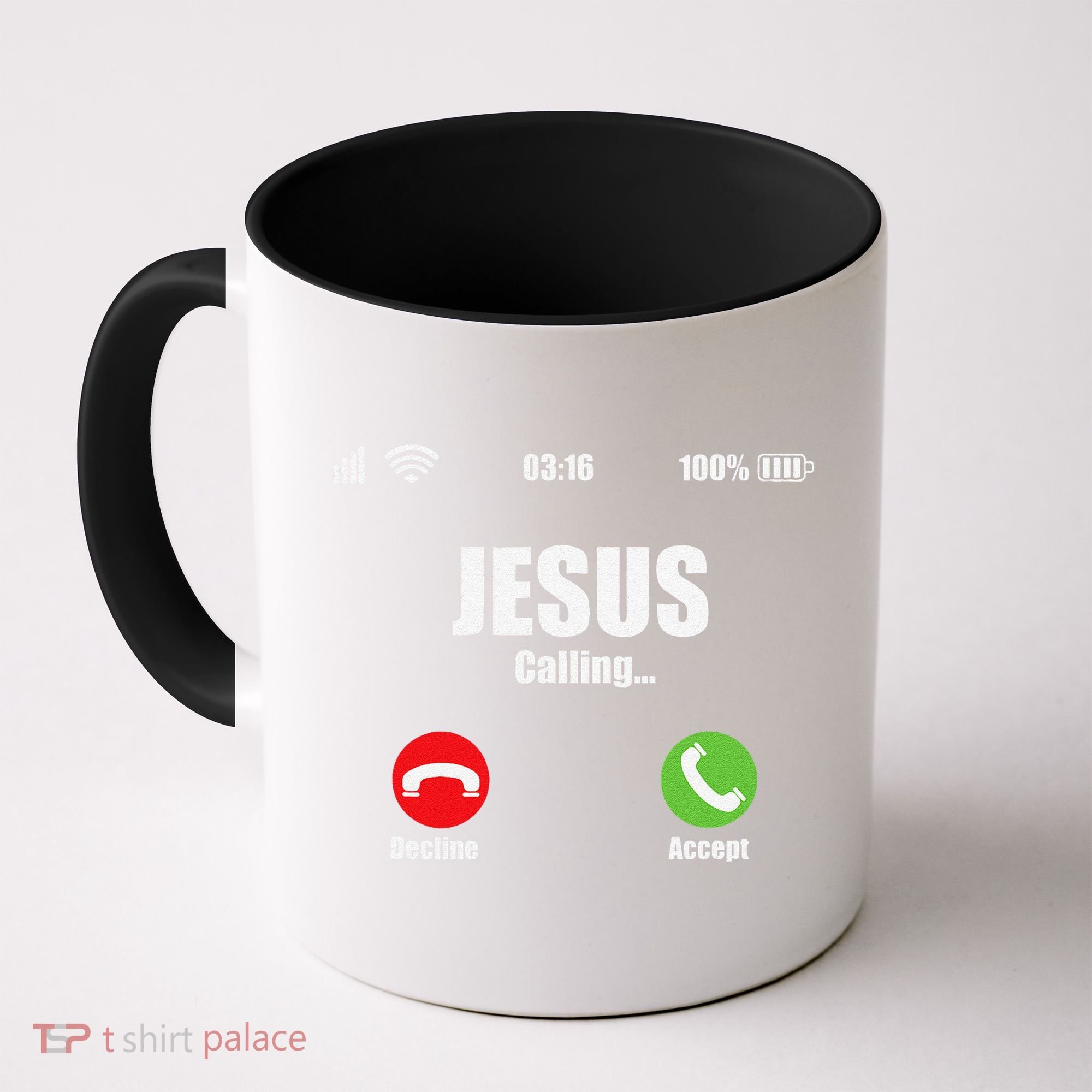 Jesus Is Calling Christian Cross Modern Believe Coffee Mug
