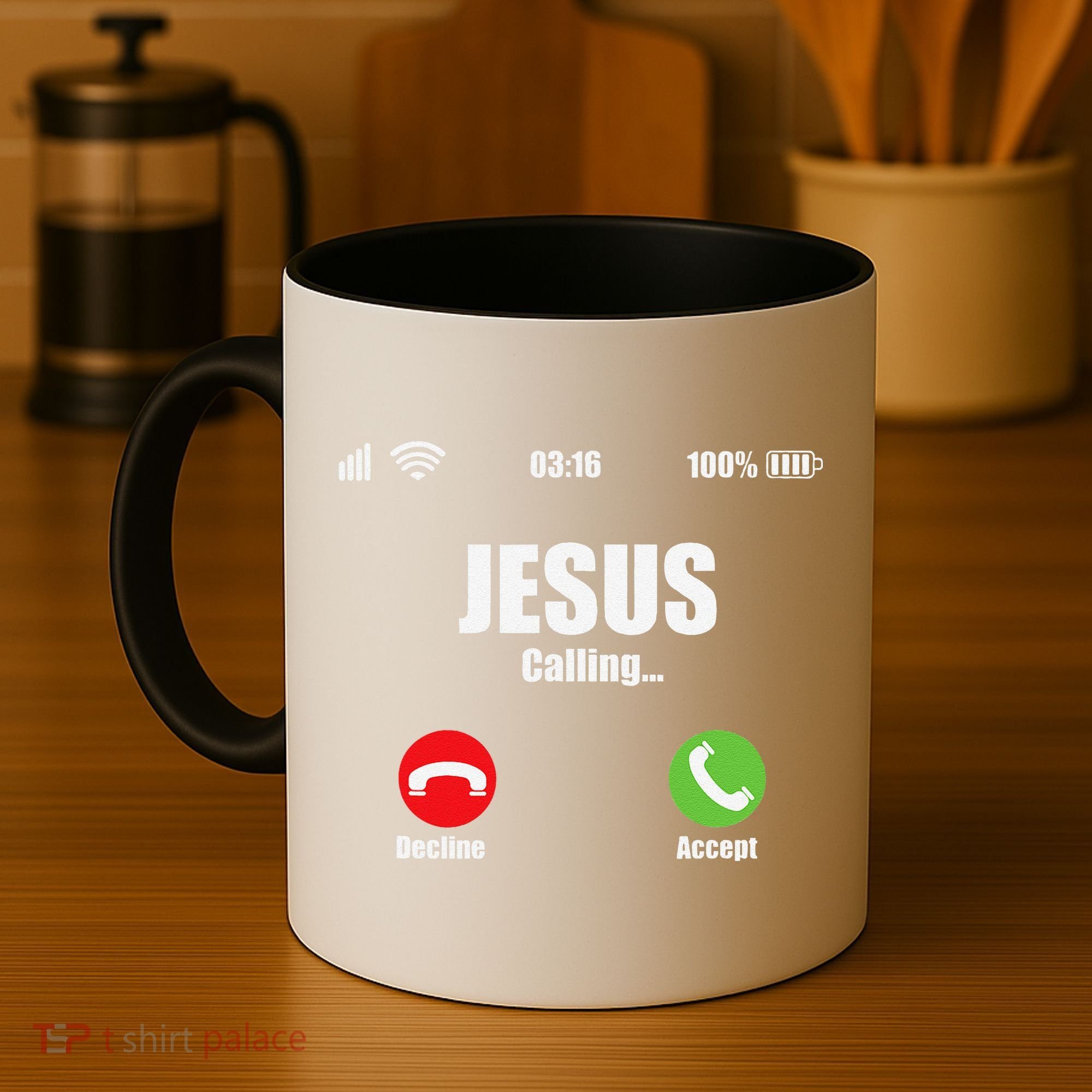 Jesus Is Calling Christian Cross Modern Believe Coffee Mug