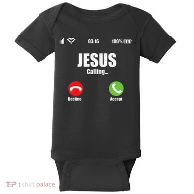 Jesus Is Calling Christian Cross Modern Believe Baby Bodysuit