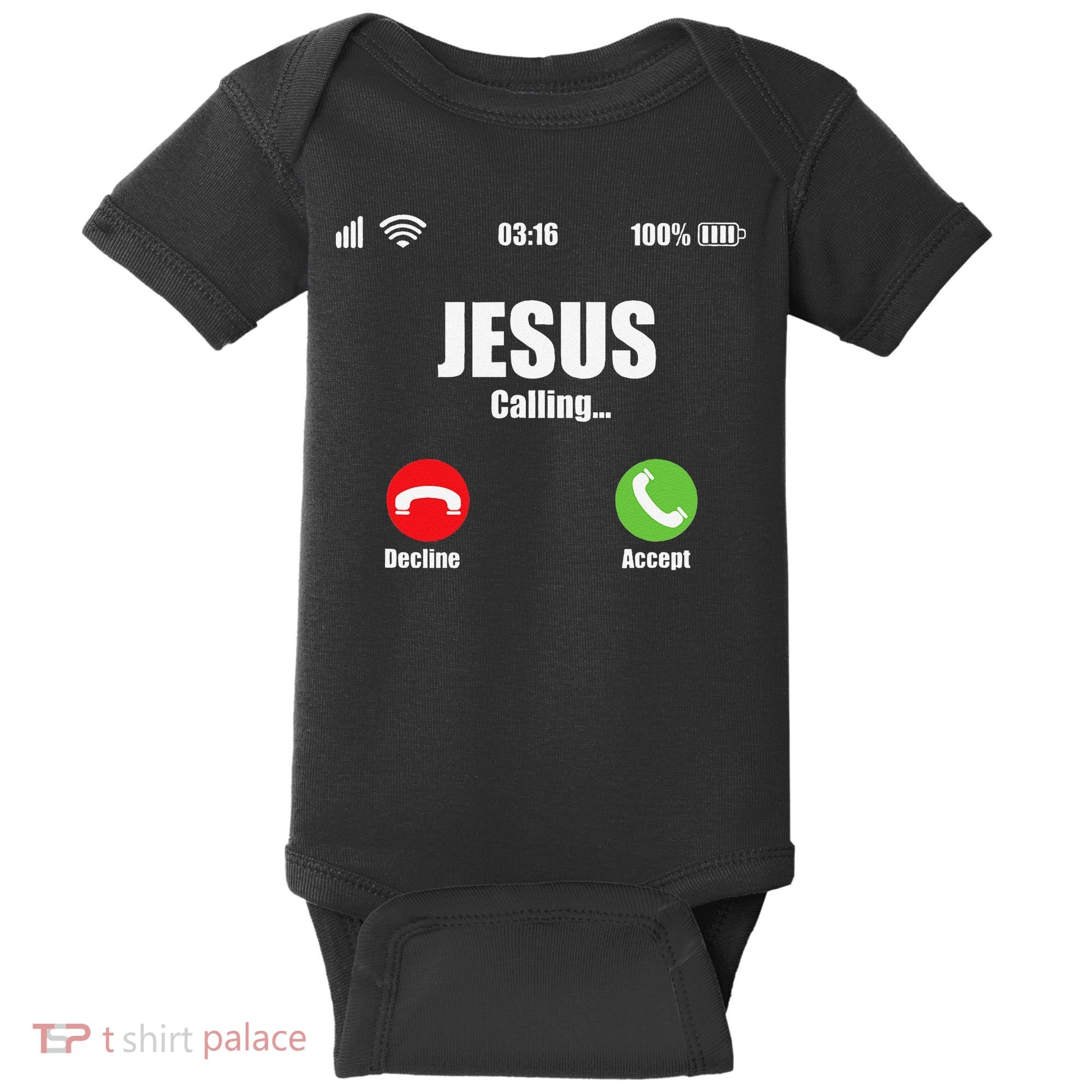 Jesus Is Calling Christian Cross Modern Believe Baby Bodysuit