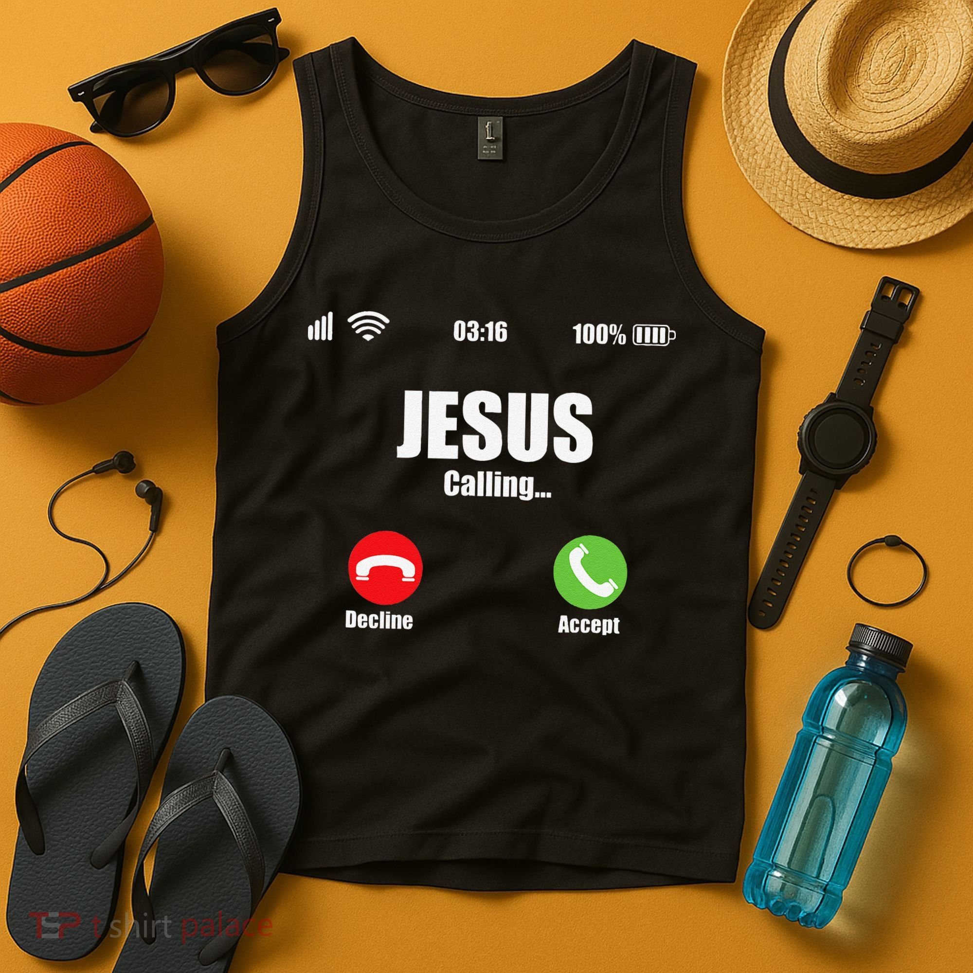 Jesus Is Calling Christian Cross Modern Believe Tank Top
