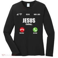 Jesus Is Calling Christian Cross Modern Believe Women's Long Sleeve Shirt thumb 0