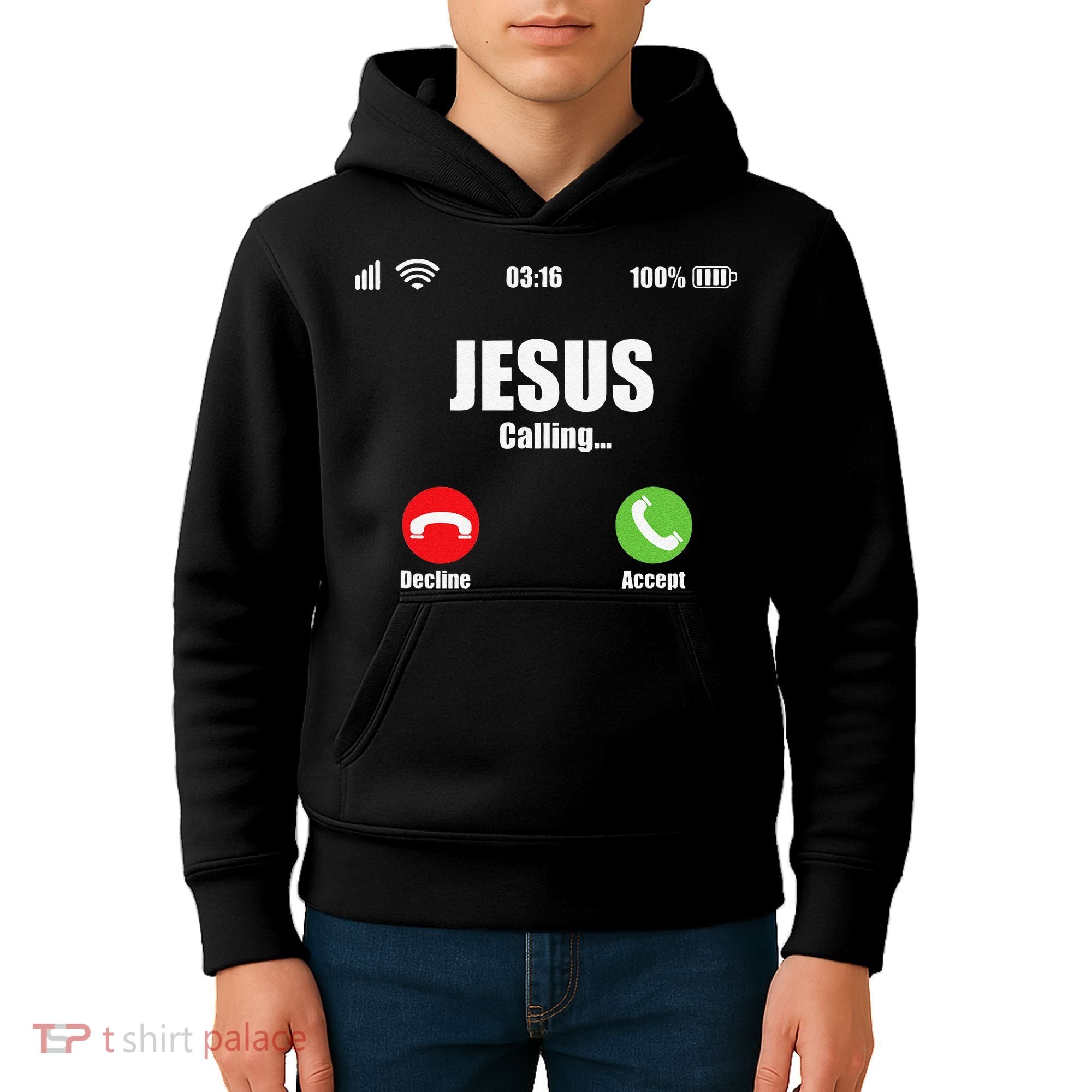 Jesus Is Calling Christian Cross Modern Believe Kids Hoodie