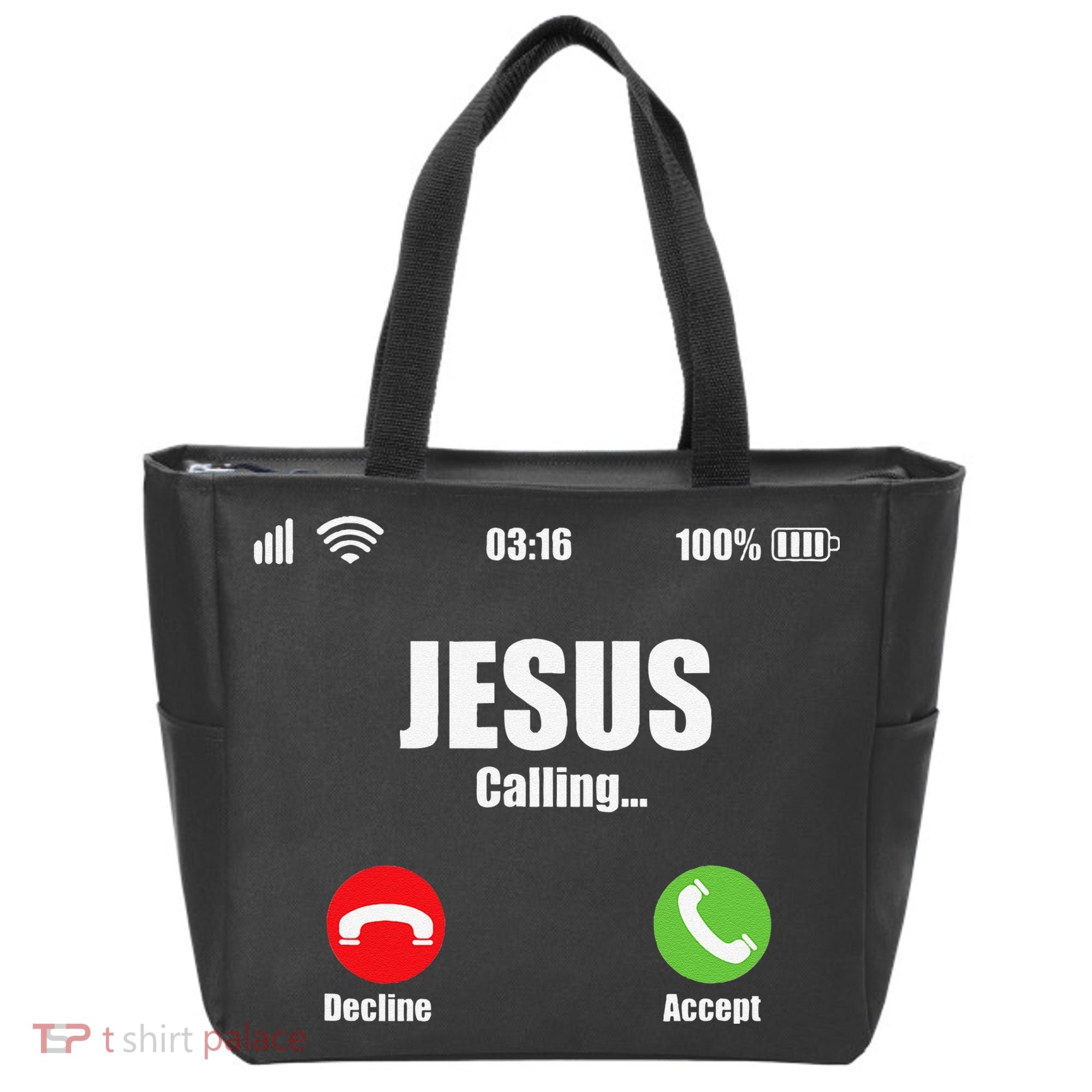 Jesus Is Calling Christian Cross Modern Believe Tote Bag