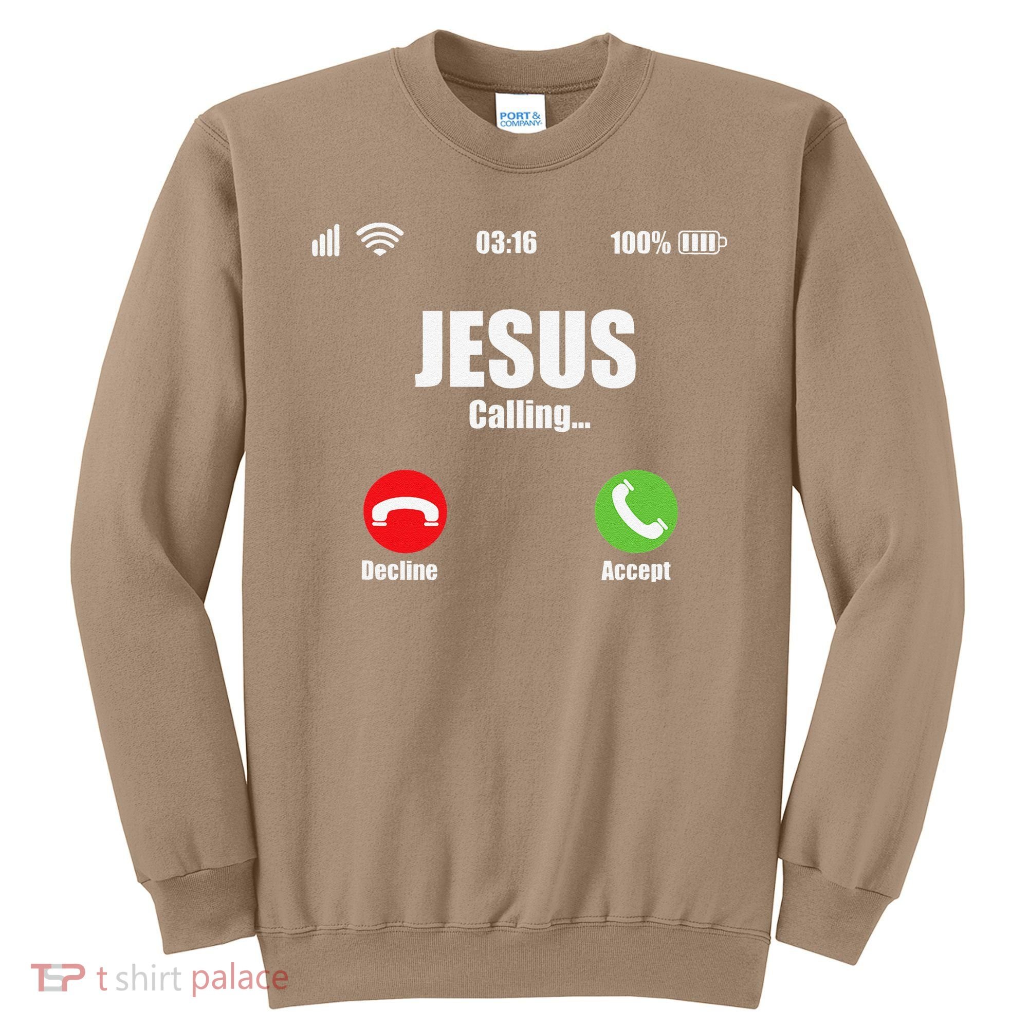 Jesus Is Calling Christian Cross Modern Believe Sweatshirt