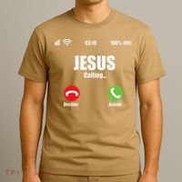 Jesus Is Calling Christian Cross Modern Believe T-Shirt thumb 3