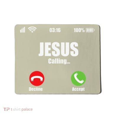 Jesus Is Calling Christian Cross Modern Believe Mousepad