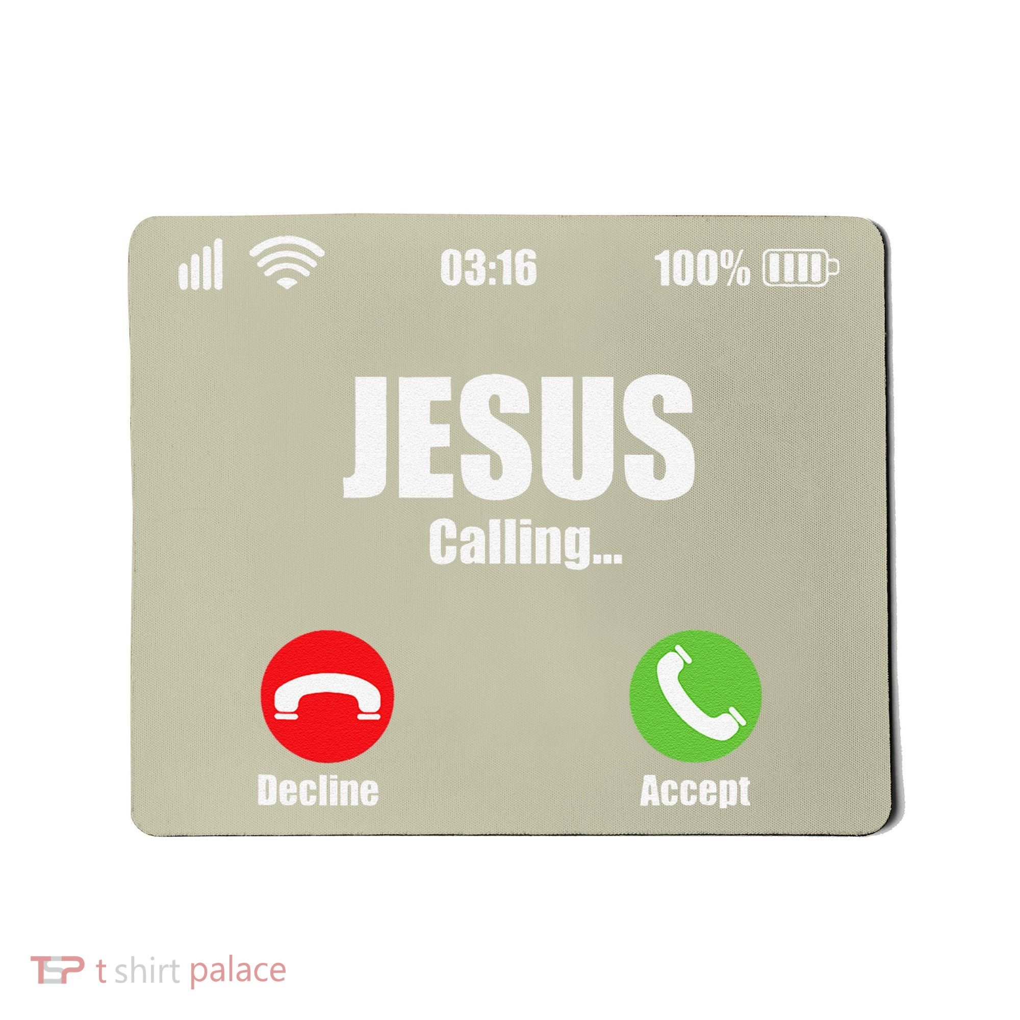 Jesus Is Calling Christian Cross Modern Believe Mousepad