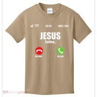 Jesus Is Calling Christian Cross Modern Believe Kids T-Shirt thumb 0