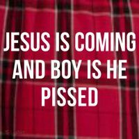 Jesus Is Coming And Boy Is He Pissed Women's Flannel Plaid Pajama Pants thumb 2
