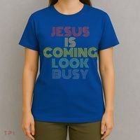 Jesus Is Coming Look Busy Retro 70s Vintage T-Shirt thumb 4