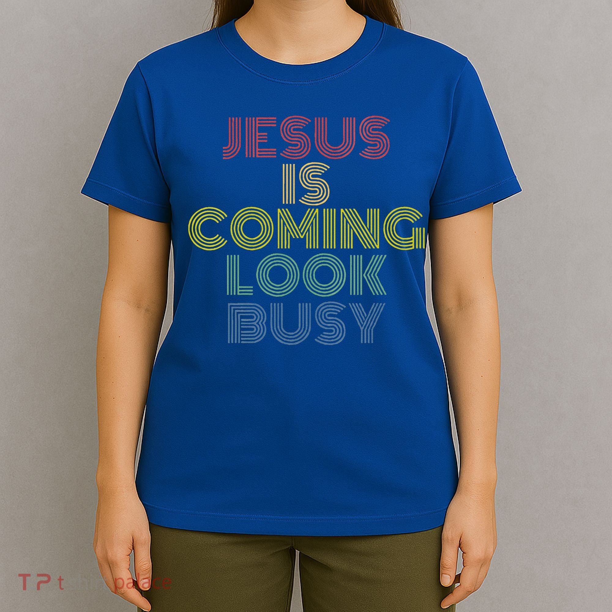 Jesus Is Coming Look Busy Retro 70s Vintage T-Shirt