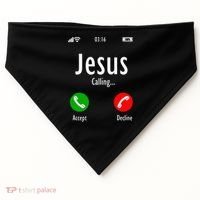 Jesus Is Calling Christian T USA-Made Doggie Bandana thumb 0