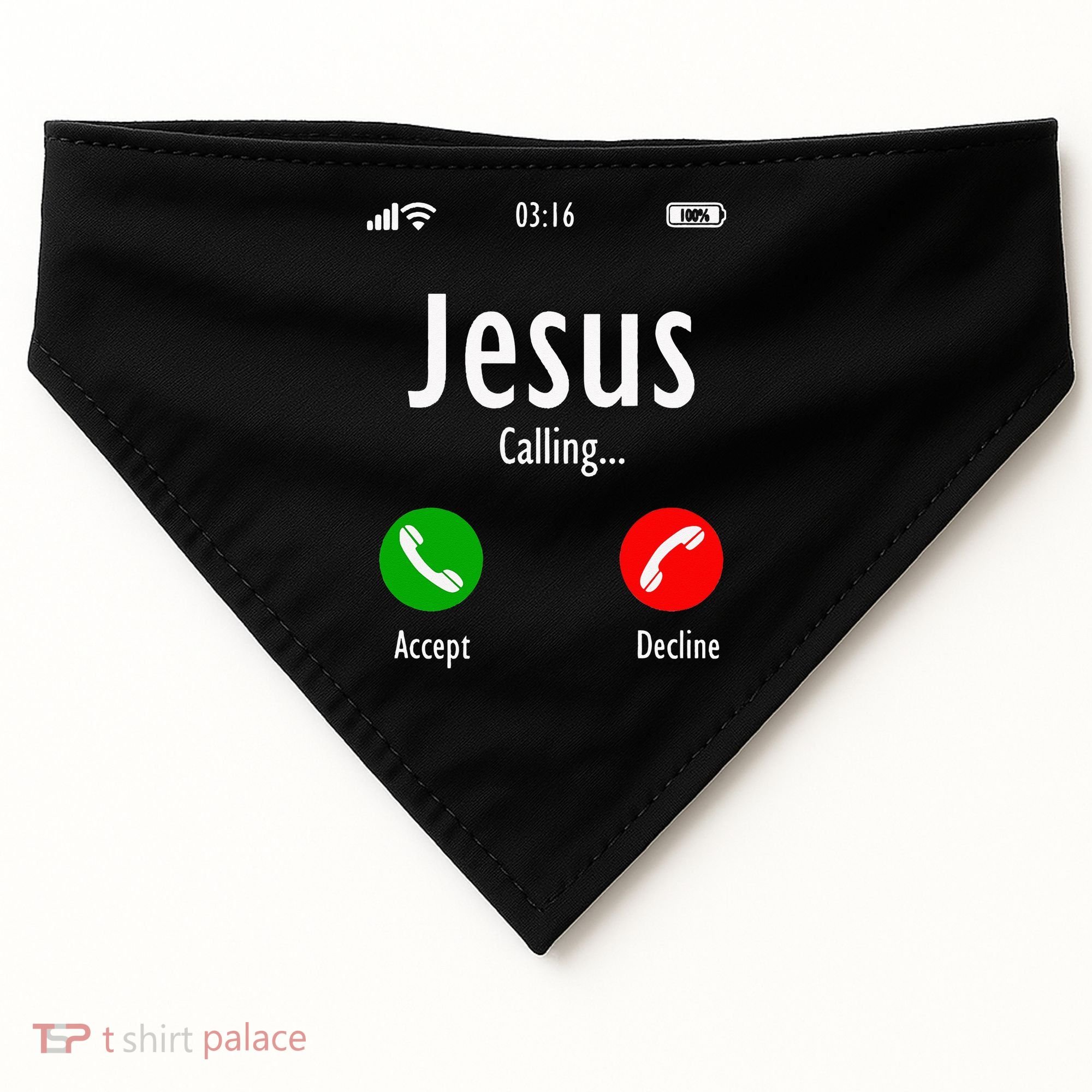 Jesus Is Calling Christian T USA-Made Doggie Bandana
