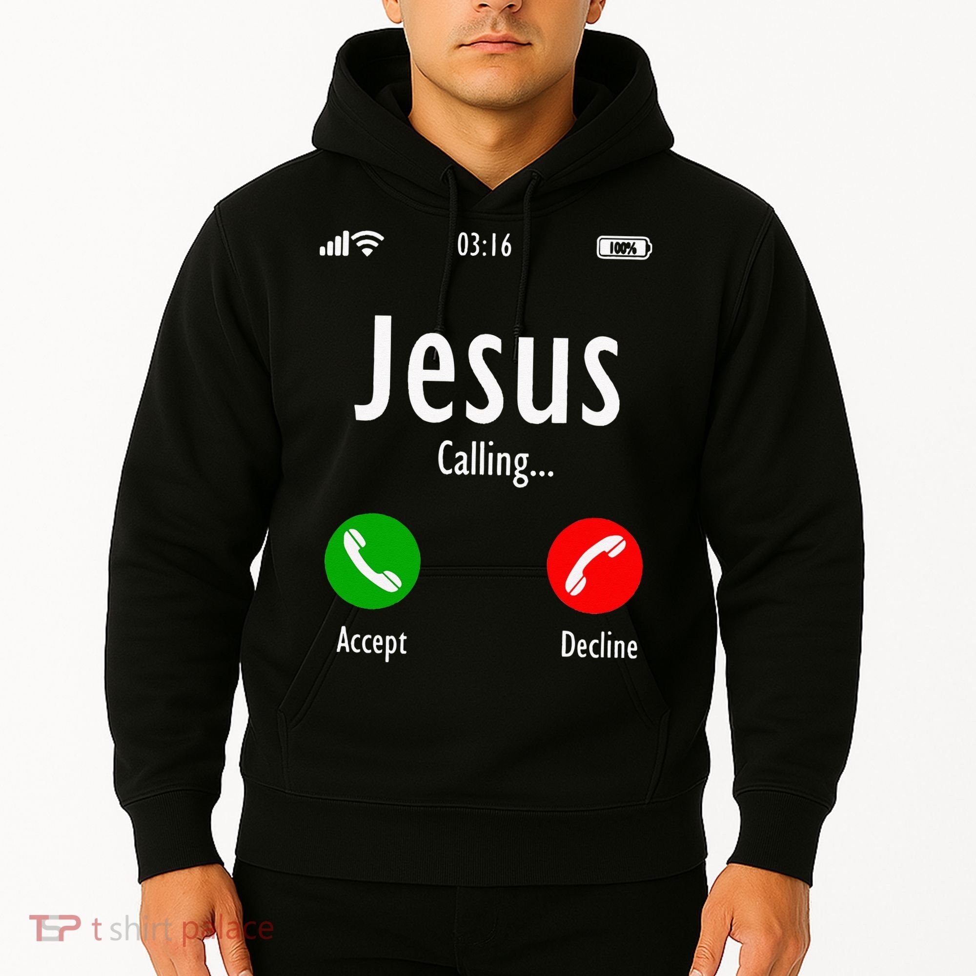 Jesus Is Calling Christian T Hoodie