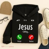 Jesus Is Calling Christian T Hoodie thumb 4