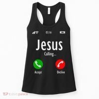 Jesus Is Calling Christian T Women's Tank Top thumb 0