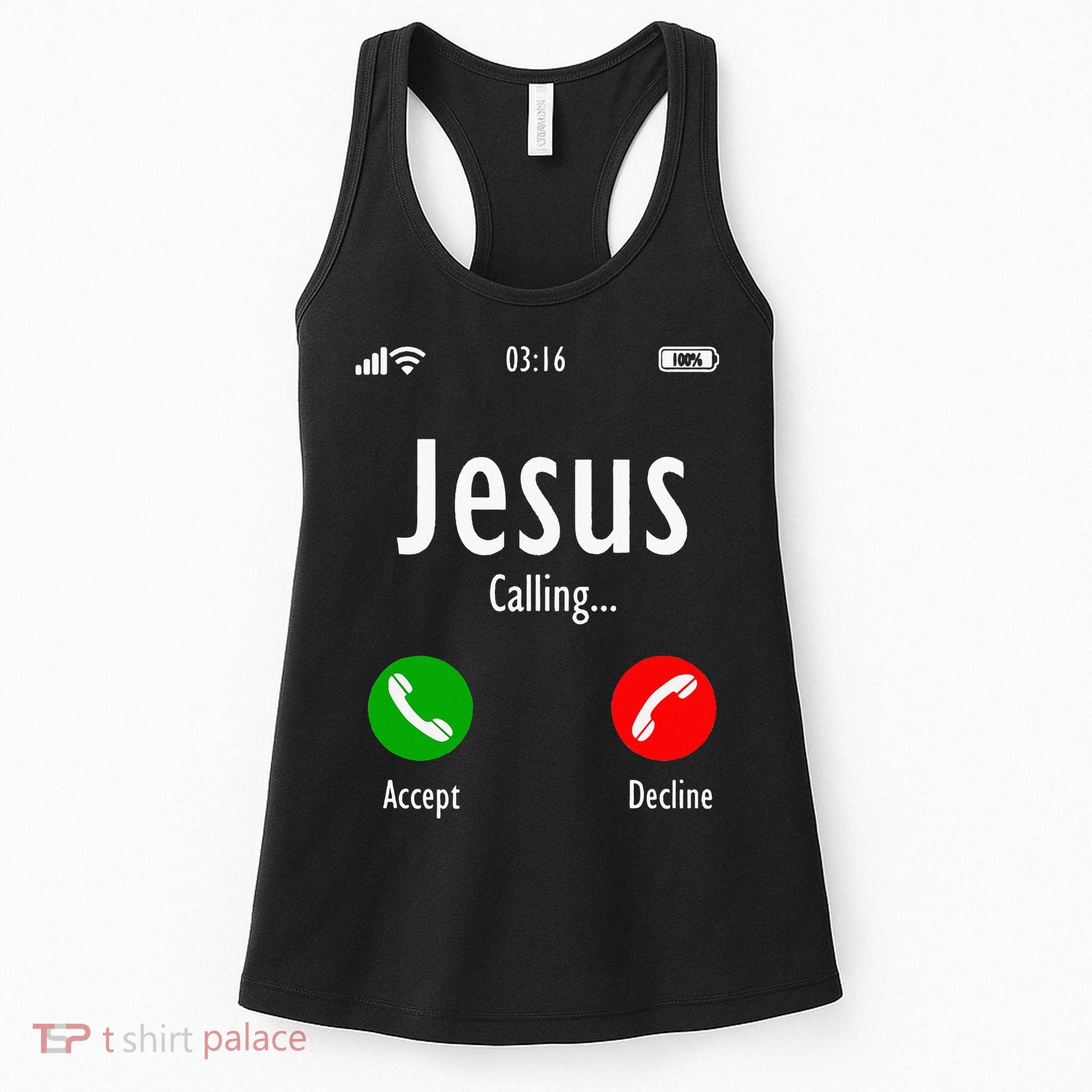 Jesus Is Calling Christian T Women's Tank Top