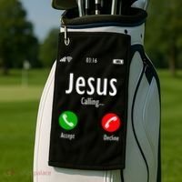 Jesus Is Calling Christian T Golf Towel thumb 2