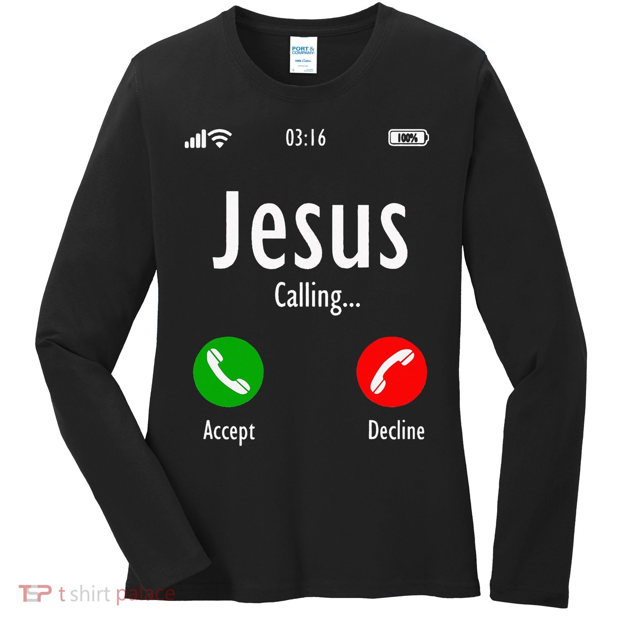 Jesus Is Calling Christian T Women's Long Sleeve Shirt