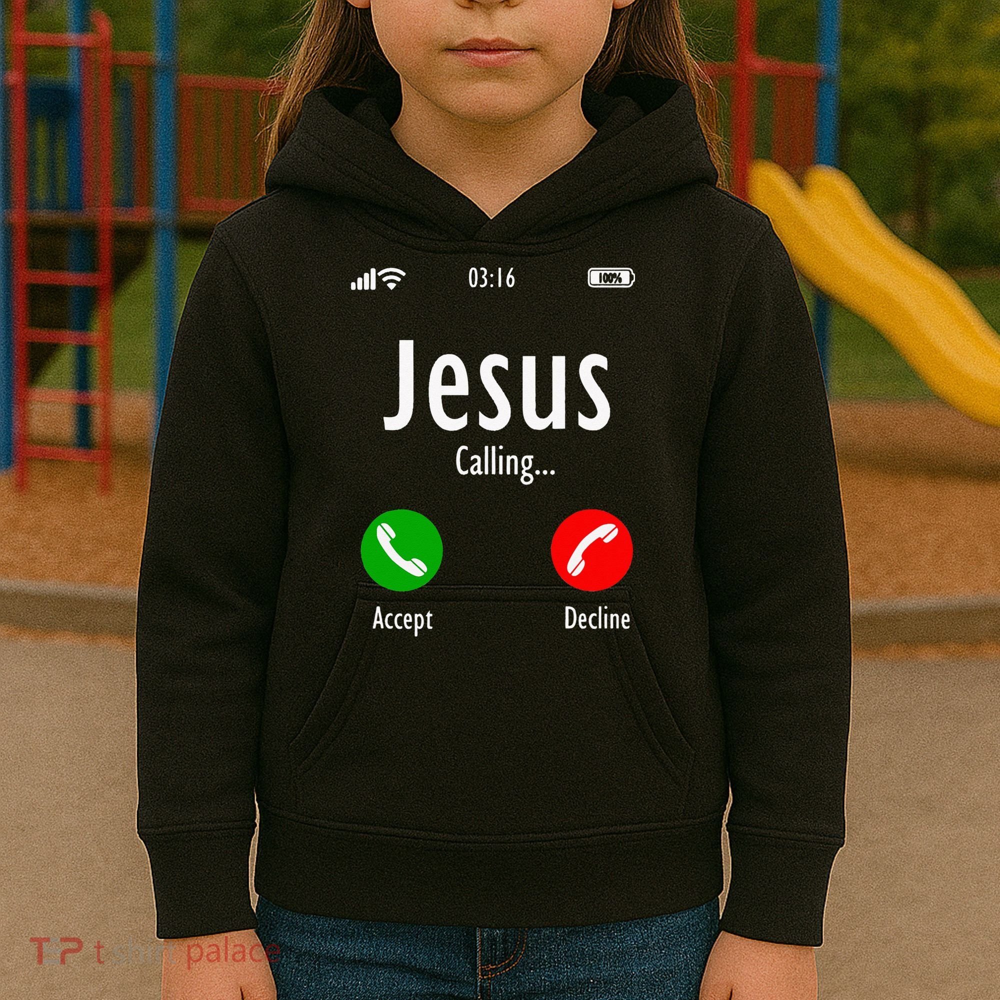 Jesus Is Calling Christian T Kids Hoodie