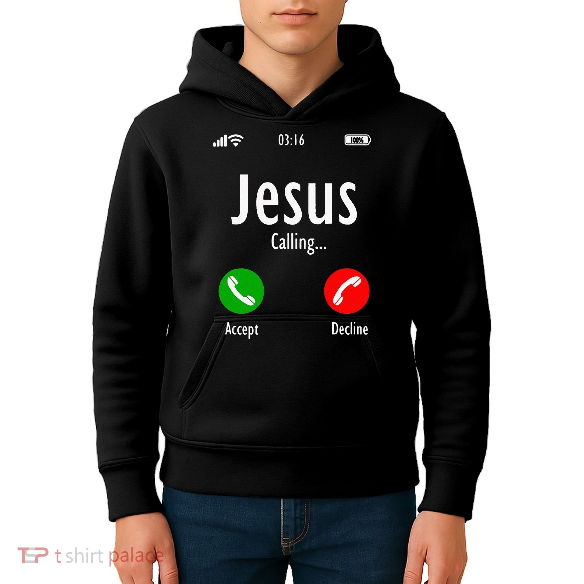 Jesus Is Calling Christian T Kids Hoodie
