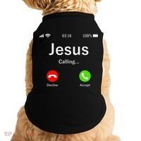 Jesus Is Calling Christian Doggie Tank thumb 0