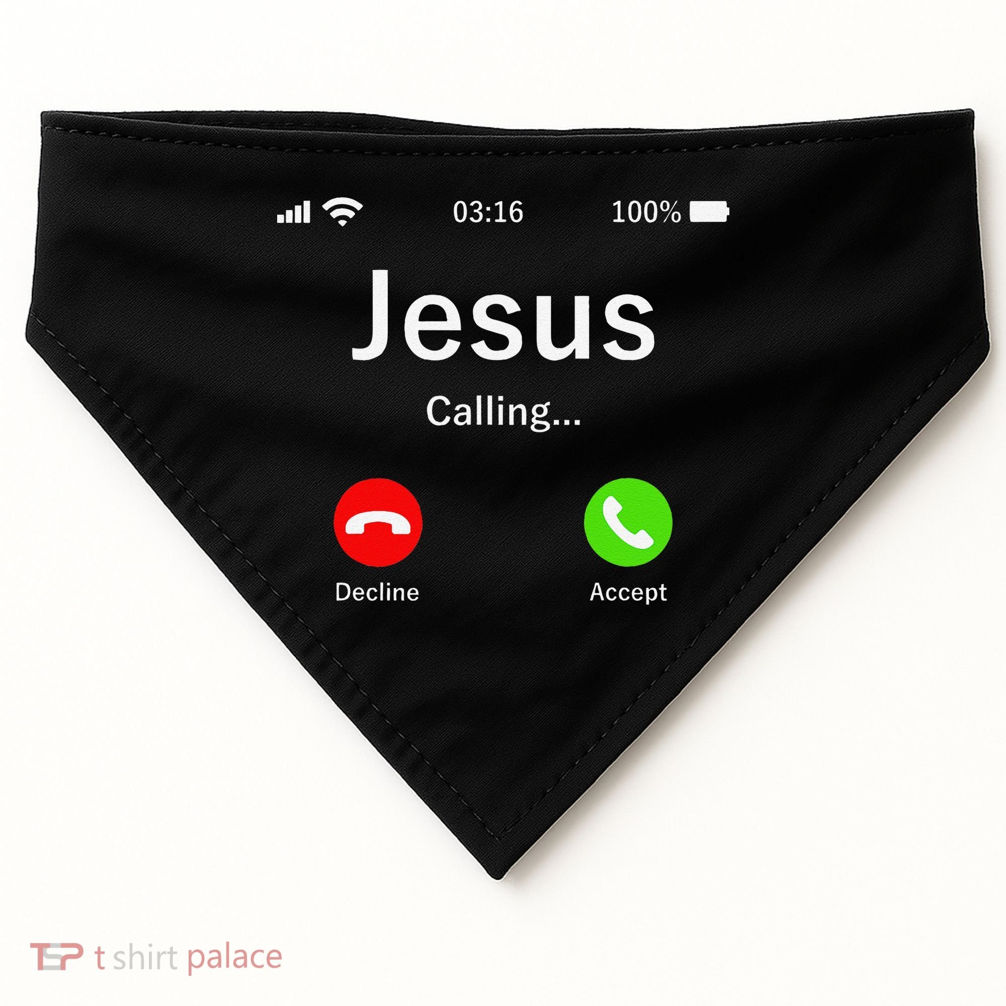 Jesus Is Calling Christian USA-Made Doggie Bandana