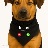 Jesus Is Calling Christian USA-Made Doggie Bandana thumb 1