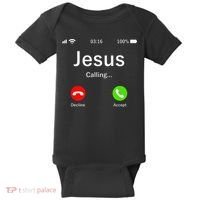 Jesus Is Calling Christian Baby Bodysuit thumb 0