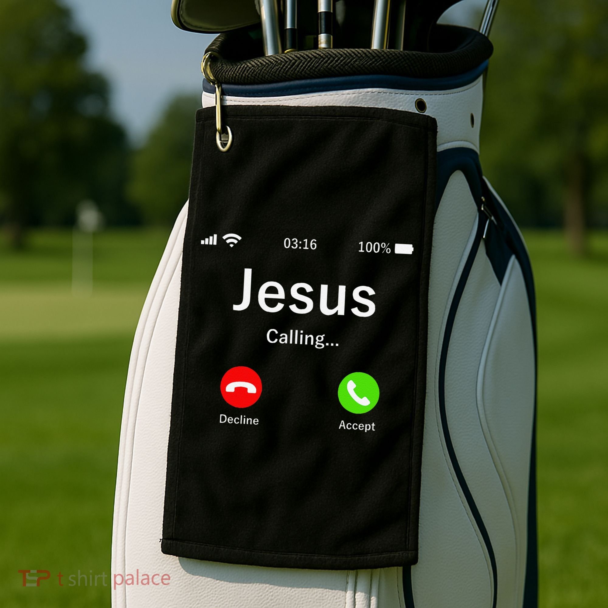 Jesus Is Calling Christian Golf Towel
