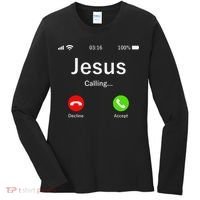 Jesus Is Calling Christian Women's Long Sleeve Shirt thumb 0
