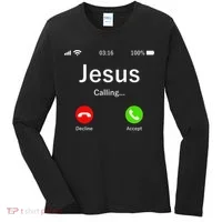 Jesus Is Calling Christian Women's Long Sleeve Shirt thumb 0