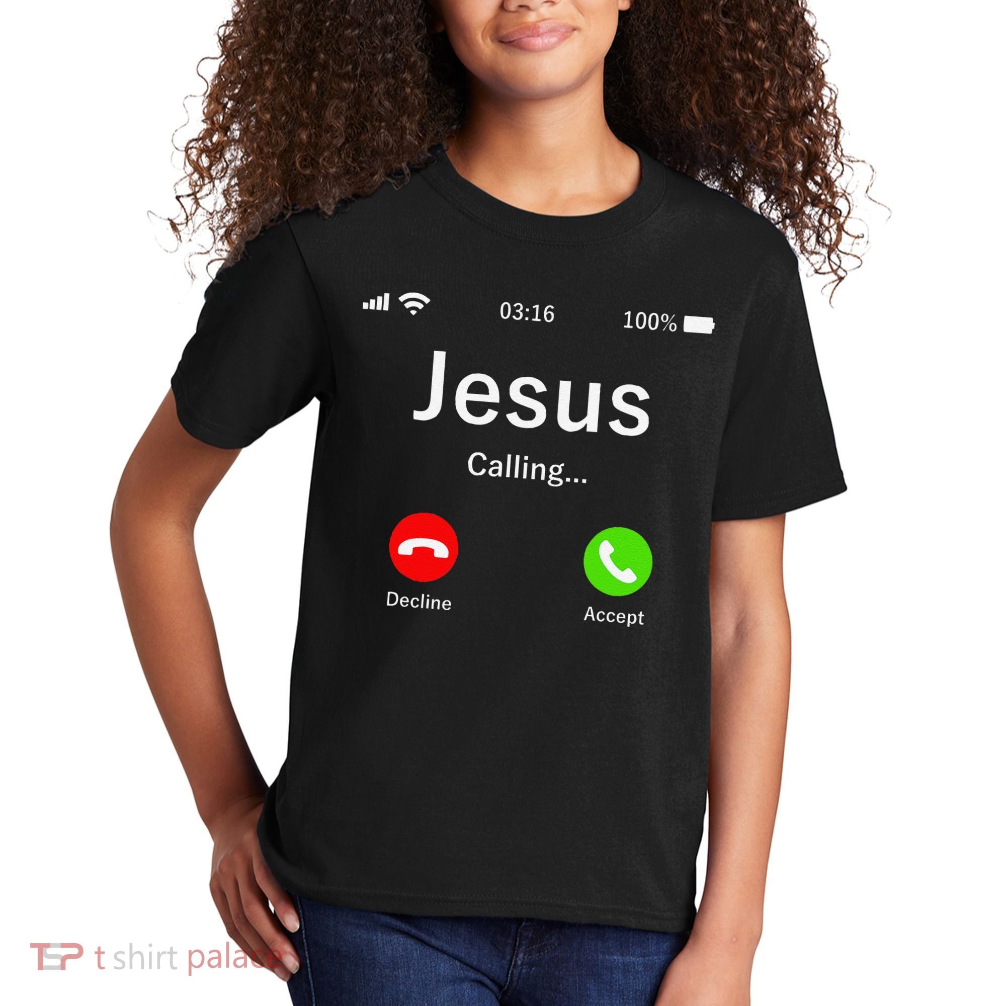 Jesus Is Calling Christian Kids T-Shirt