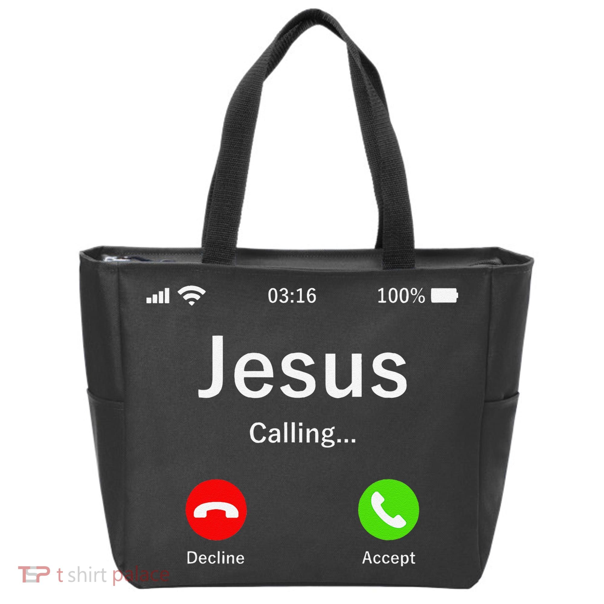 Jesus Is Calling Christian Tote Bag