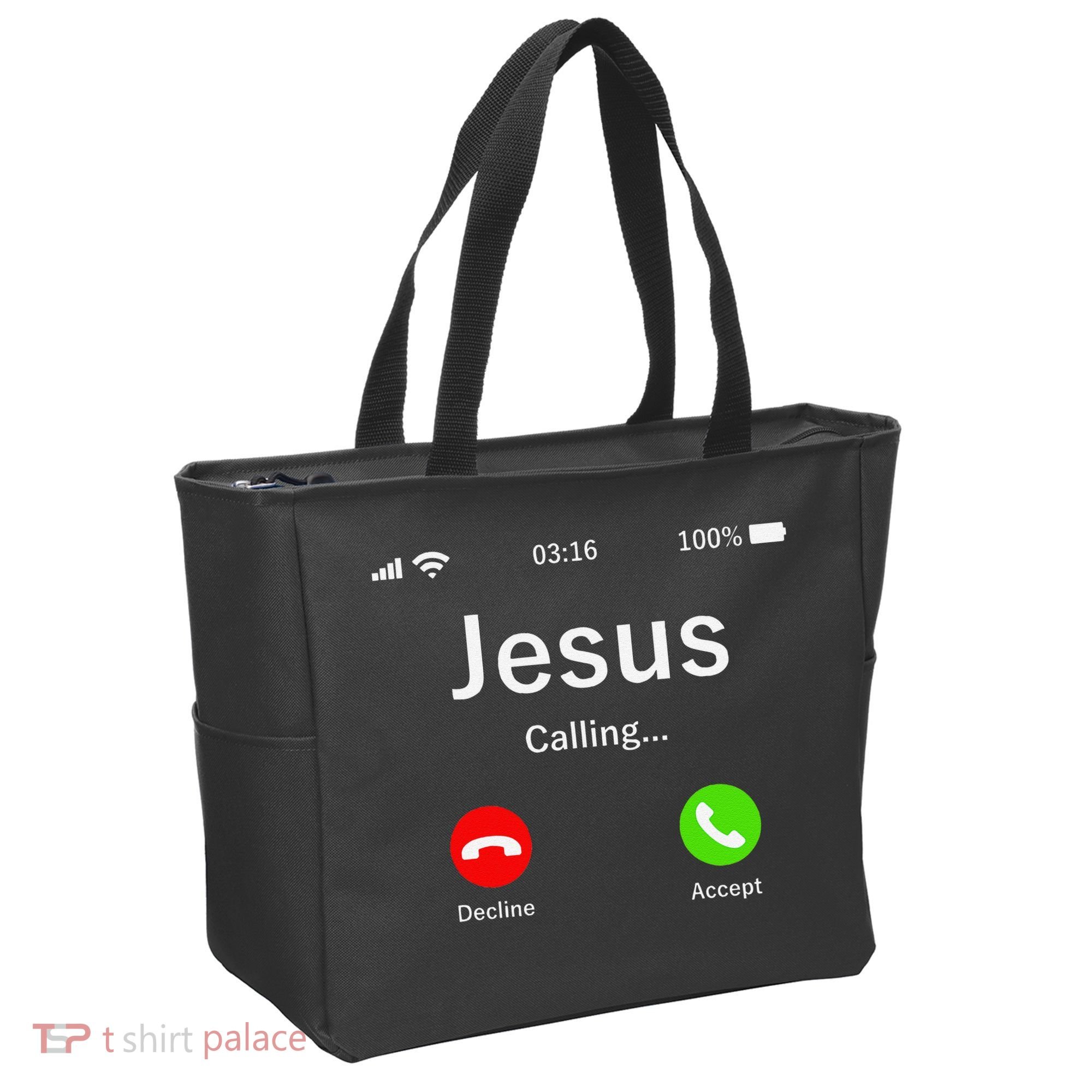 Jesus Is Calling Christian Tote Bag