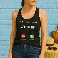 Jesus Is Calling Funny Christian Gifts For Men Women Women's Tank Top thumb 2