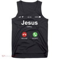 Jesus Is Calling Funny Christian Gifts For Men Women Tank Top thumb 0