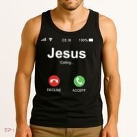 Jesus Is Calling Funny Christian Gifts For Men Women Tank Top thumb 3