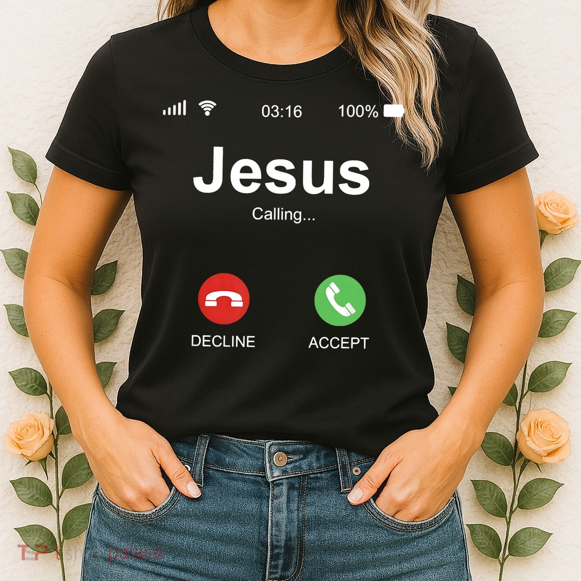 Jesus Is Calling Funny Christian Gifts For Men Women Women's T-Shirt