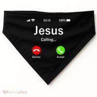 Jesus Is Calling Christian USA-Made Doggie Bandana thumb 0