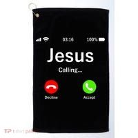 Jesus Is Calling Christian Golf Towel thumb 0