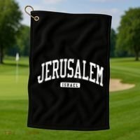 Jerusalem Israel College University Style Golf Towel thumb 1