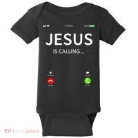 Jesus Is Calling Christian Baby Bodysuit thumb 0
