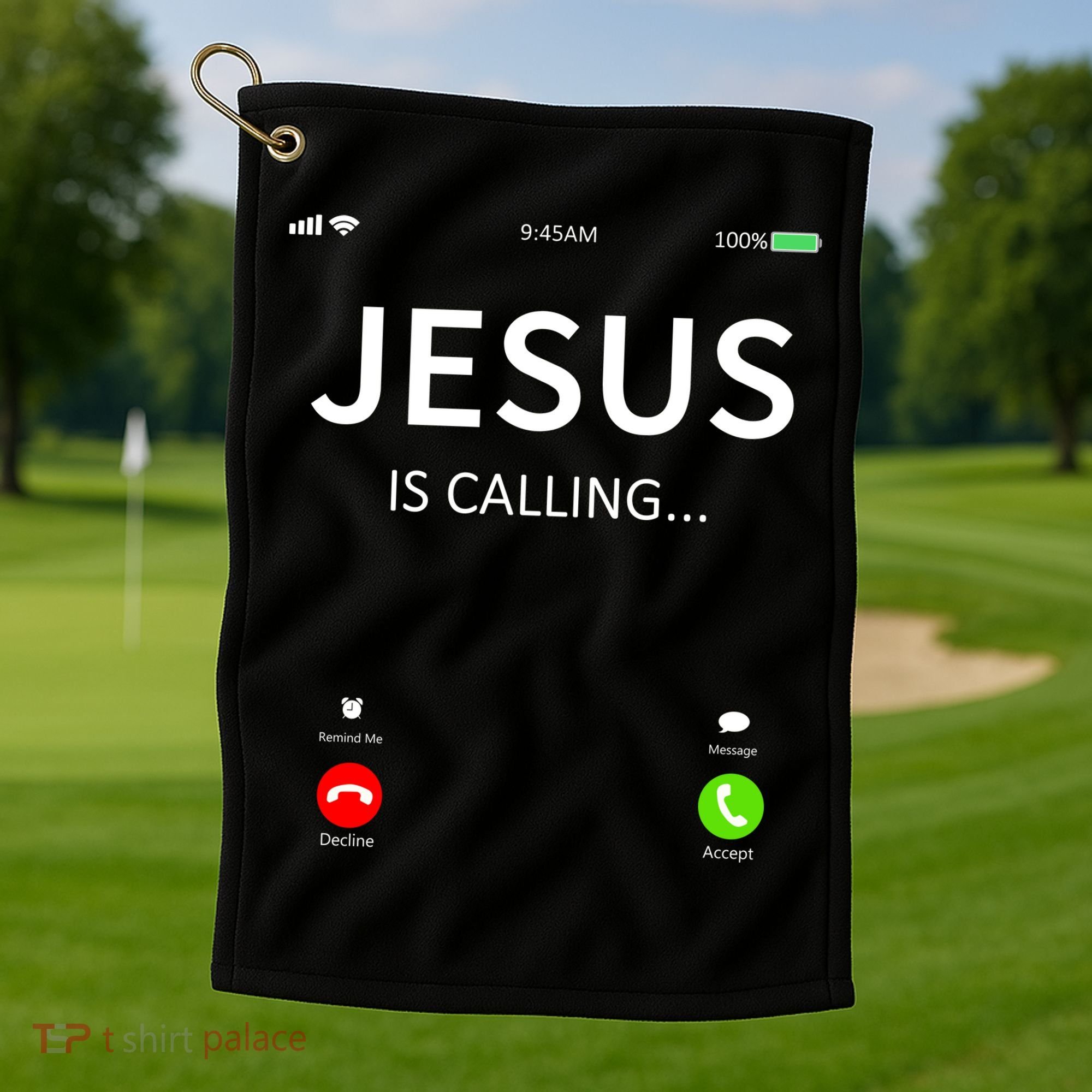 Jesus Is Calling Christian Golf Towel