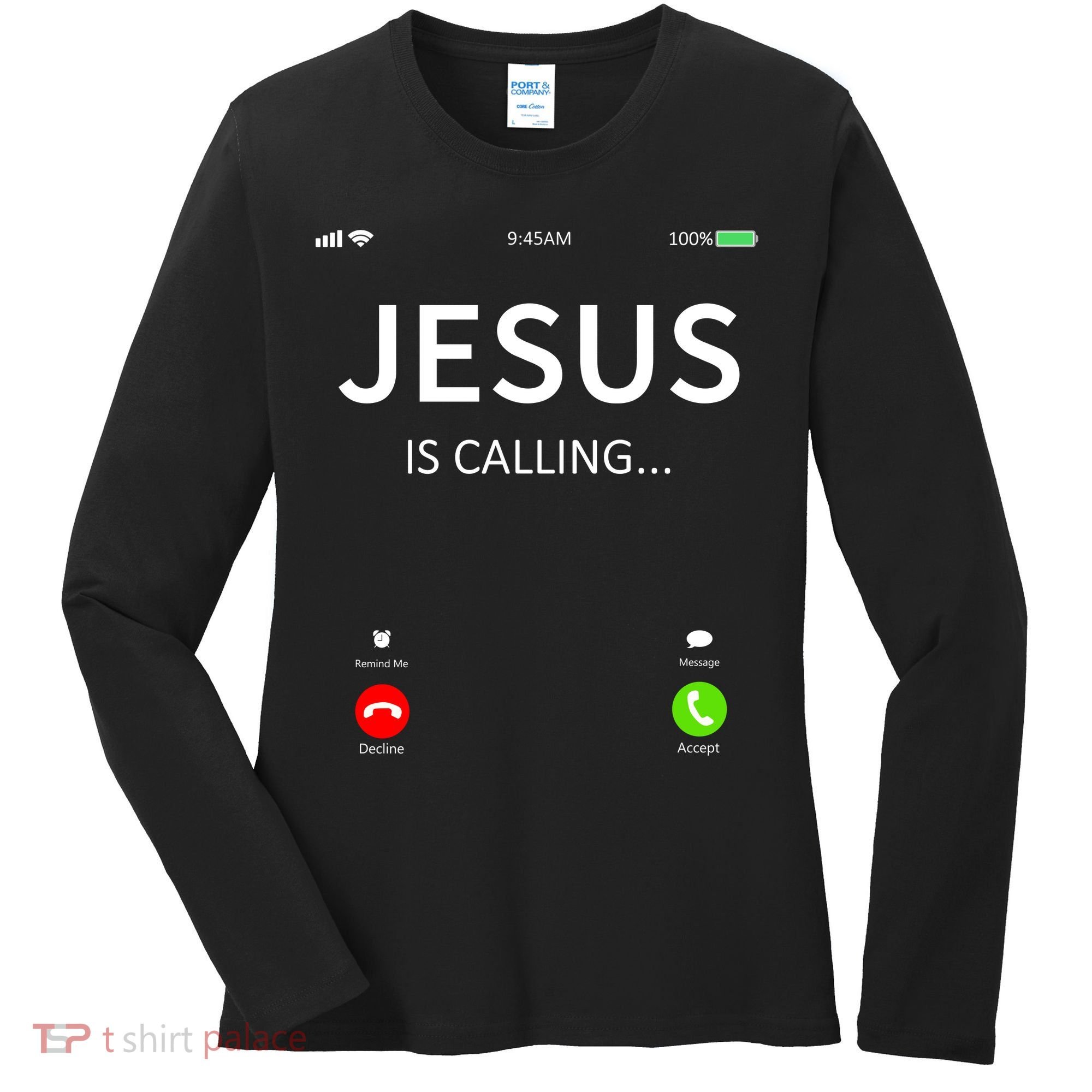 Jesus Is Calling Christian Women's Long Sleeve Shirt