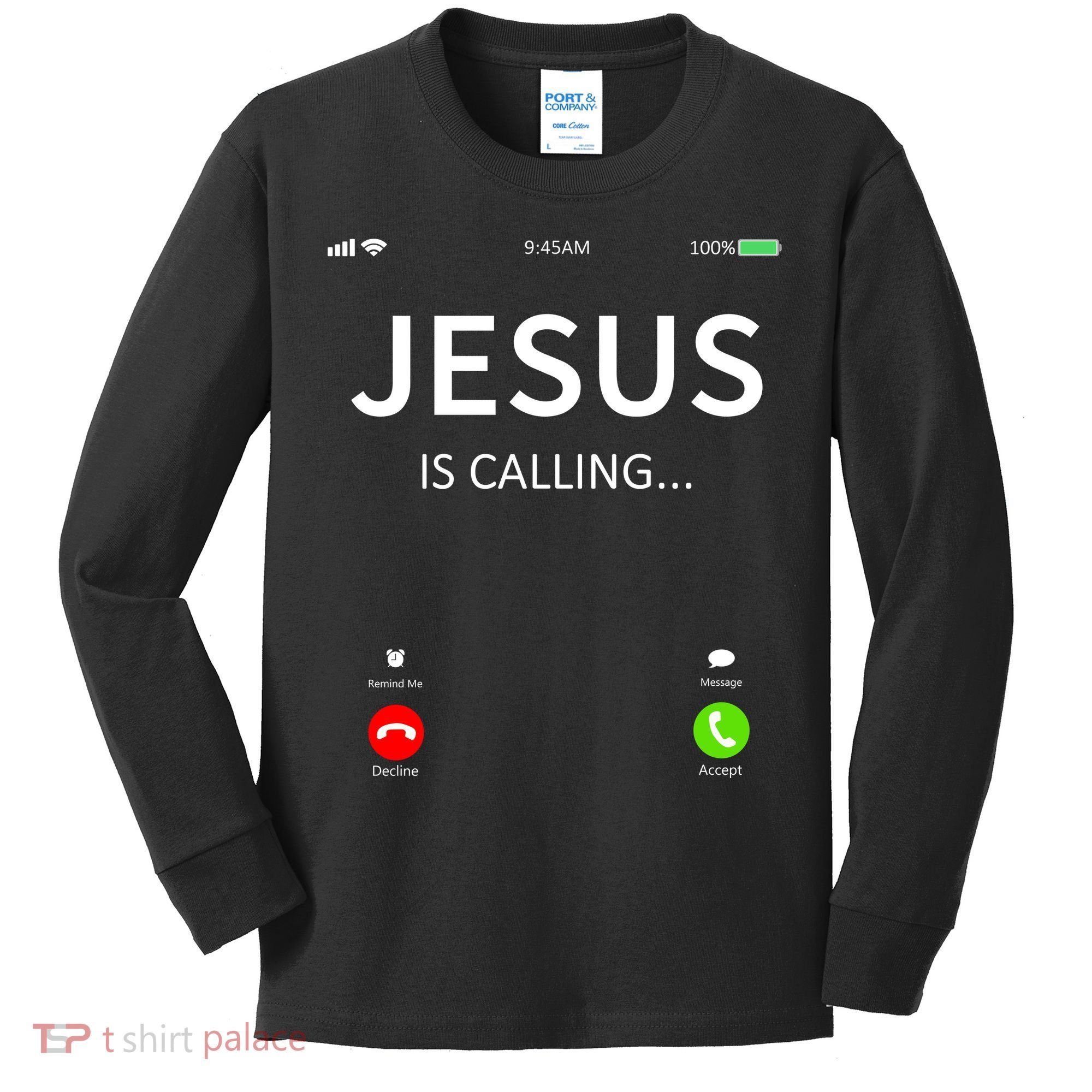 Jesus Is Calling Christian Kids Long Sleeve Shirt