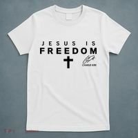 Jesus IS Freedom Charlie Kirk Christian Cross Tribute Christ Is King USA T-Shirt thumb 5
