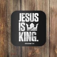 Jesus Is King Christian Bible Scripture Quote Coaster thumb 0